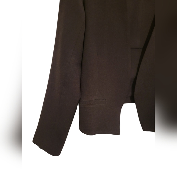Design Lab Black Blazer Long Sleeve Open Front Collarless Jacket Small - Picture 4 of 7